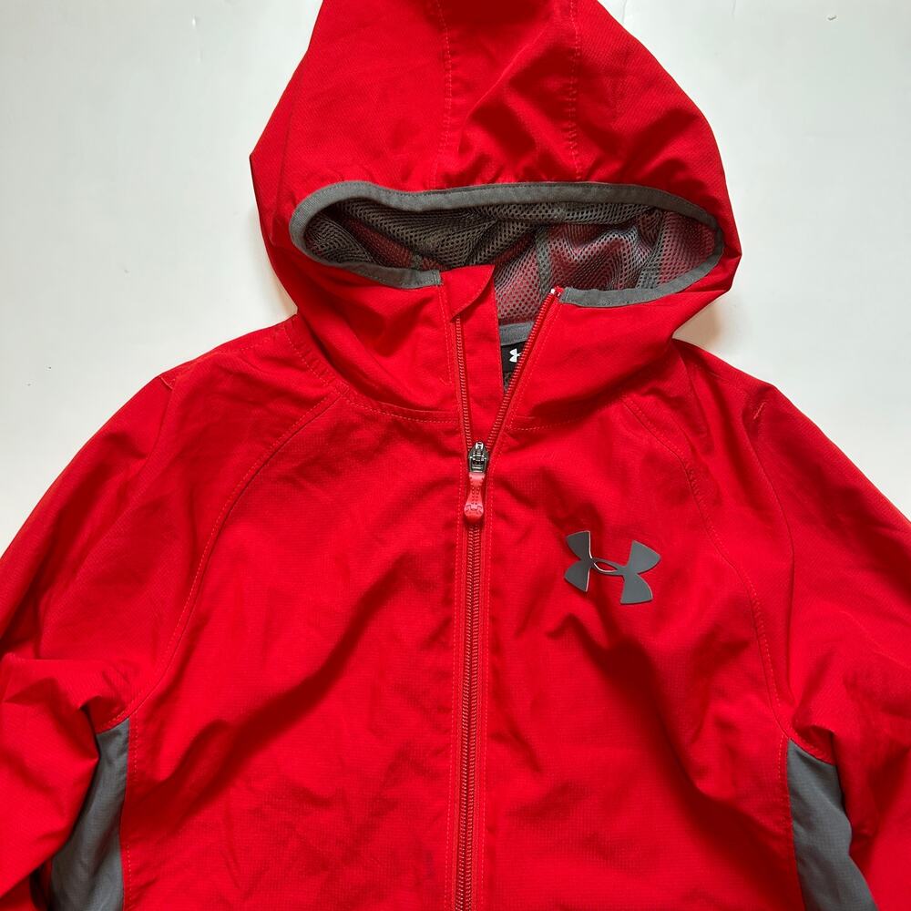 Under Armour Youth Windbreaker Jacket - Red & Gray - Size 6-7Y - Picture 2 of 5